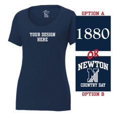 Nike Women's Dri-FIT Cotton/Poly Scoop Neck Tee (Navy)